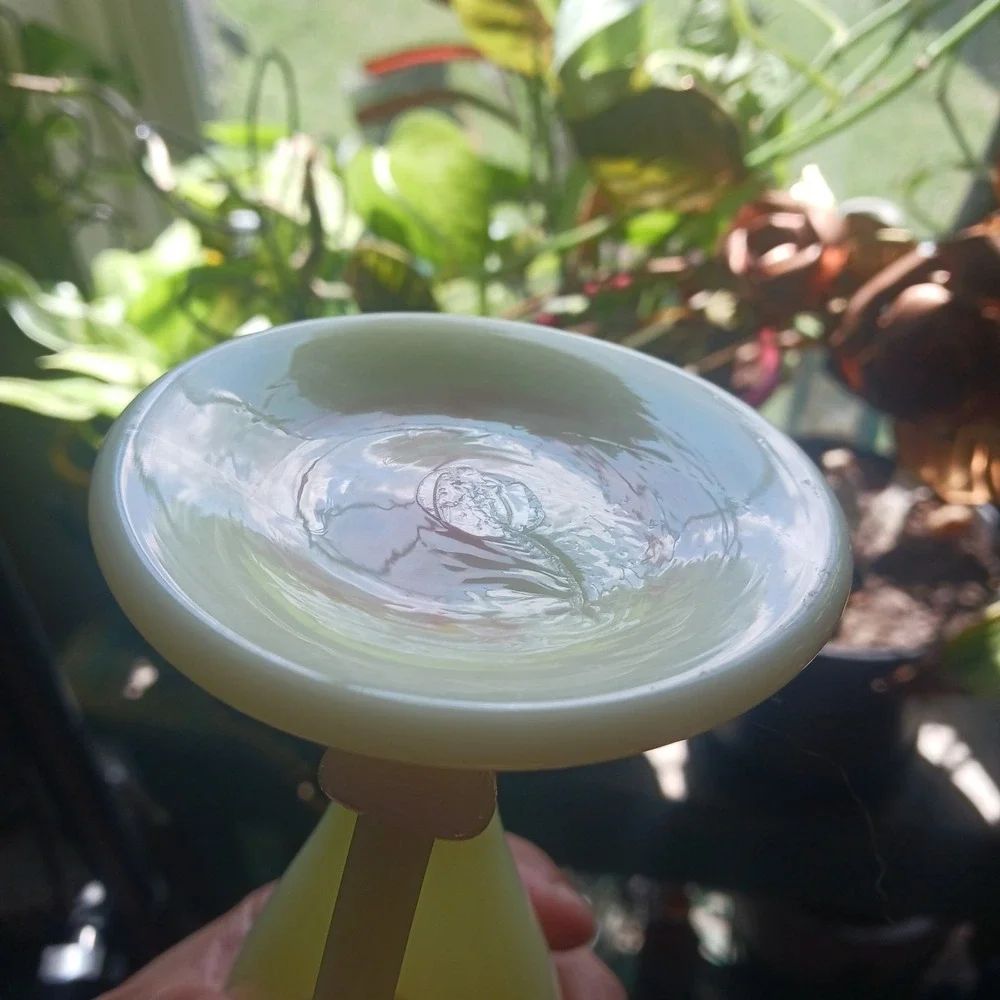 Vintage Pairpoint Burmese URANIUM Glass Whale Oil Lamp with wick
